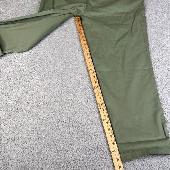 Talbots Weekend Chinos Pants Womens 16  Green High Rise Cotton Blend Super Soft - Picture 11 of 14
